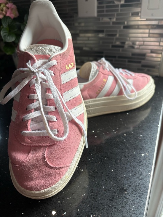 adidas Shoes - adidas Gazelle Platform Sneakers in Pink & White